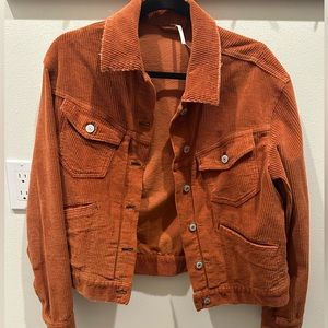 Free People- Burnt Orange Corduroy Jacket- Size S